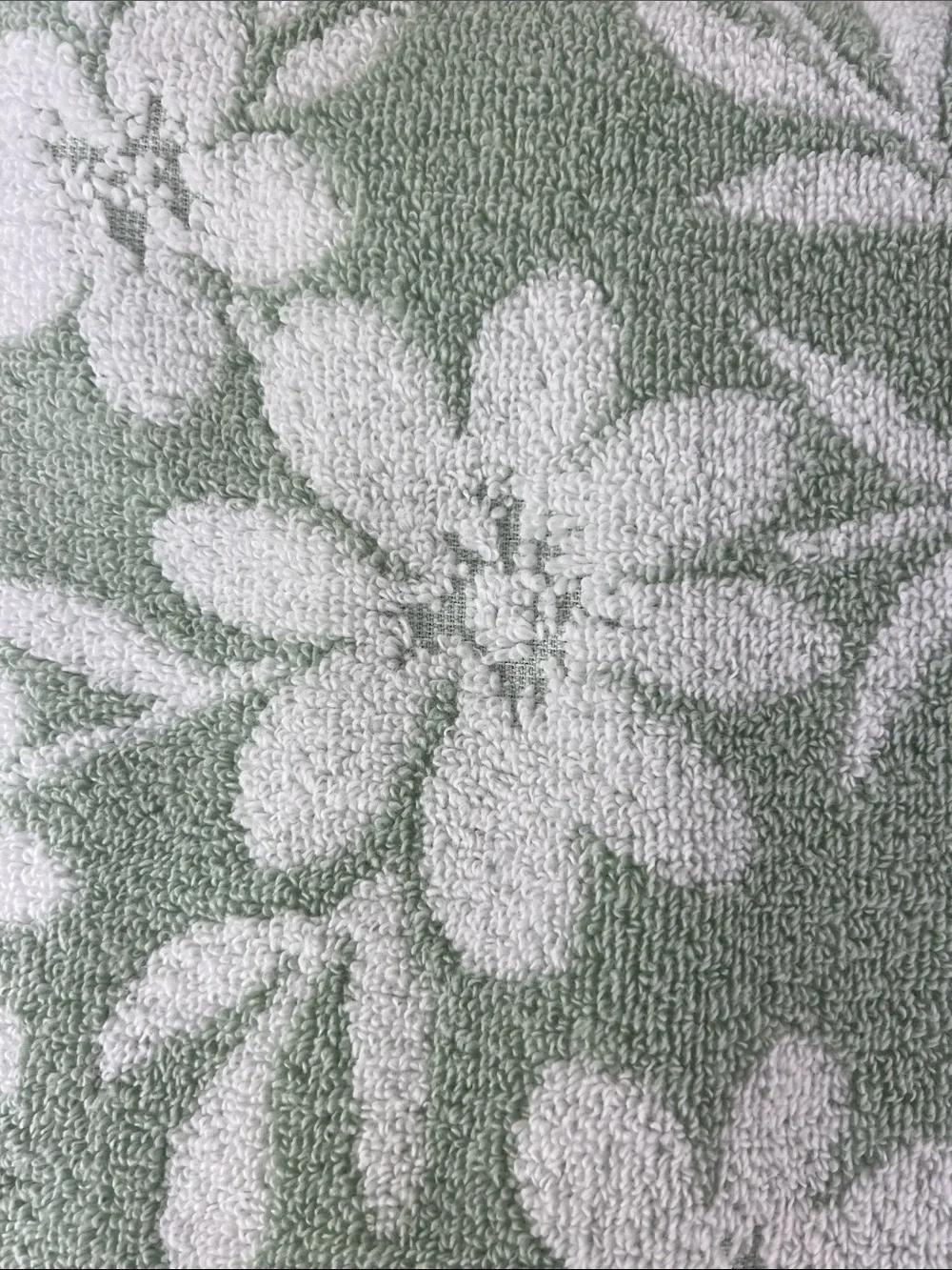 Common Thread Bath Towel Set Sage Green White Floral Soft Cotton 2 Pc NEW
